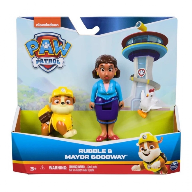 Figuren-Set Paw Patrol Rubble und Bürgermeisterin Goodway