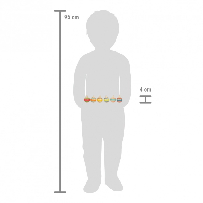 Holzkreisel mit Streifen