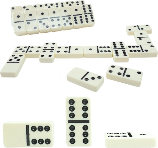 Klassisches Dominospiel mit 28 Steinen in Kunststoffetui