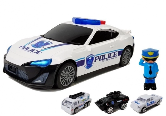 Polizeiauto mit Garage 2-in-1 mit Klang und Licht