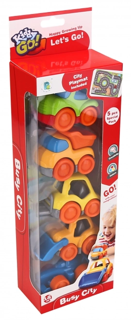 Kiddy Go! Autos Spielset mit Matte Stadt