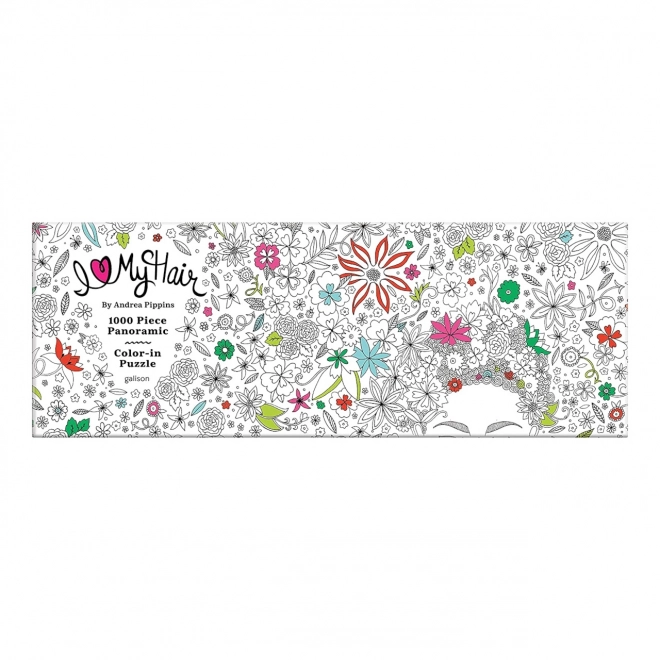 Galison ausmalbares Panorama-Puzzle Blumen im Haar 1000 Teile