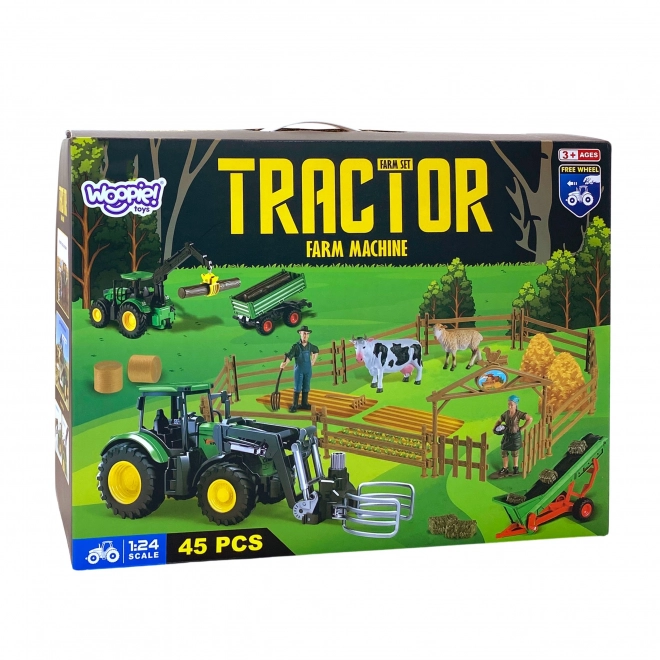 Woopie Bauernhof-Spielset mit Traktor und Anhänger