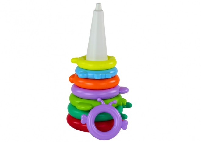 Bunte Giraffen-Stapelspiel 13 Ringe