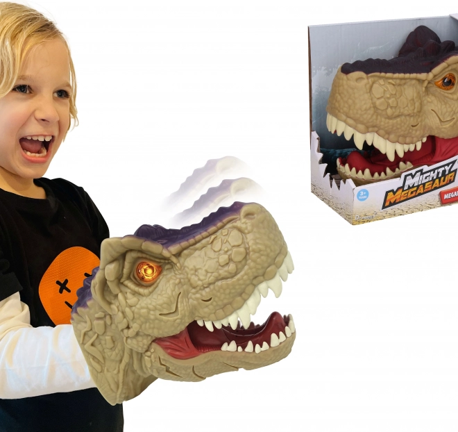 Dinosaurierkopf mit Effekten für die Hand 20 cm