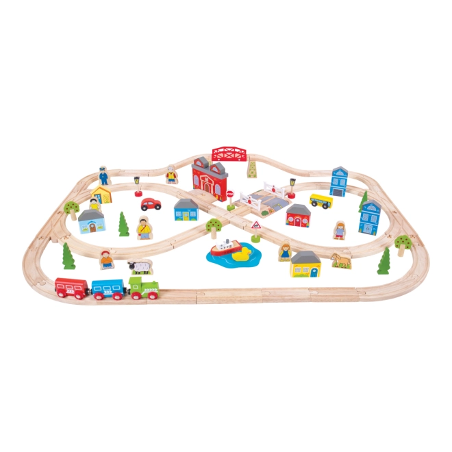 Bigjigs Rail Stadt- und Land-Holzeisenbahn 91 Teile