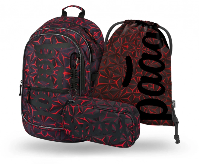 BAAGL Kern Roter Polygon Rucksack Set