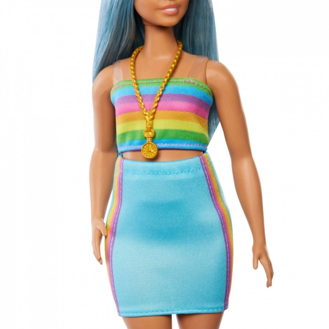 Barbie Puppe mit Regenbogen Top und Rock