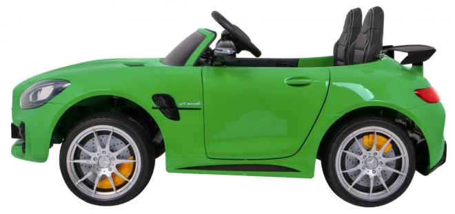 Mercedes-Benz GT R pro Kinder lackiert grün + 4x4 + Lüftungsöffnung + Fernbedienung + EVA + MP3 LED