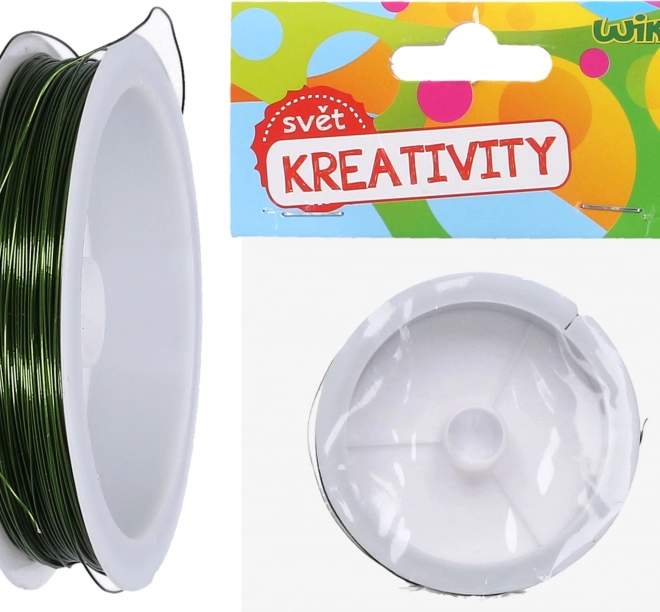 Grüner dekorativer Bindedraht 0,4 mm, 30 m