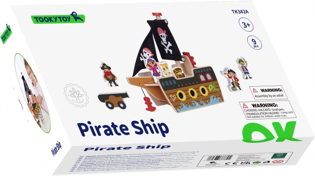 Holzpiratenschiff mit Figuren von Tooky Toy