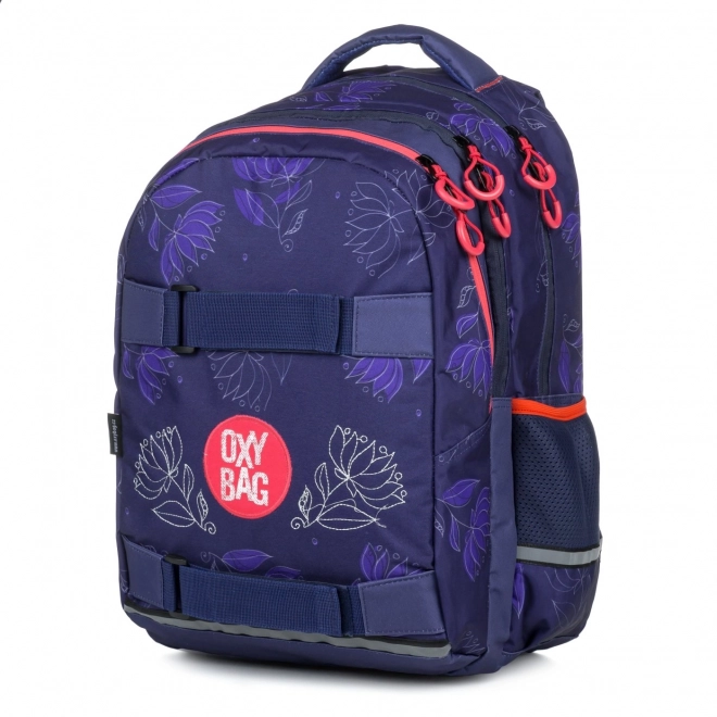 Schulrucksack mit Blumenmuster