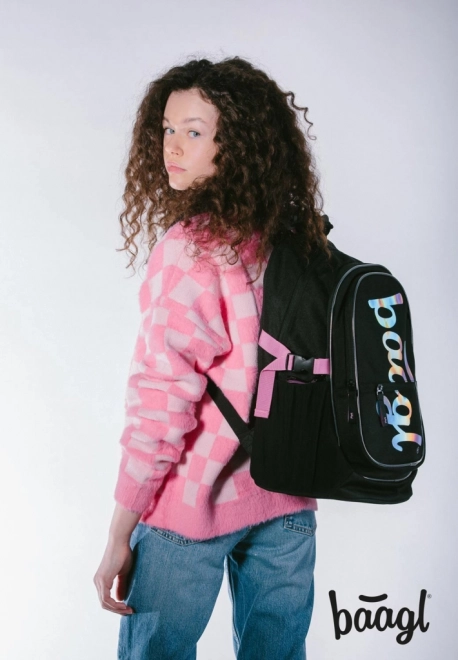 BAAGL SET 3 Core Metallic Holo: Rucksack, Federmäppchen, Beutel