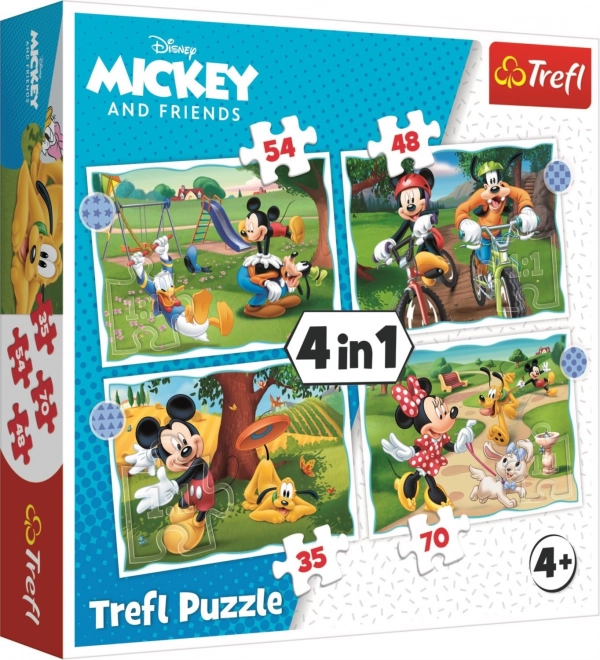 Puzzle 4 in 1 Ein toller Tag mit Micky