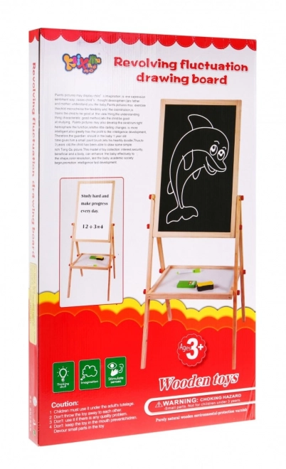 Doppelseitige Holztafel mit Zubehör für Kinder ab 3 Jahren