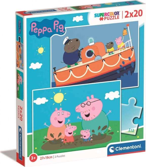 Puzzle 2x20 Teile Peppa Wutz