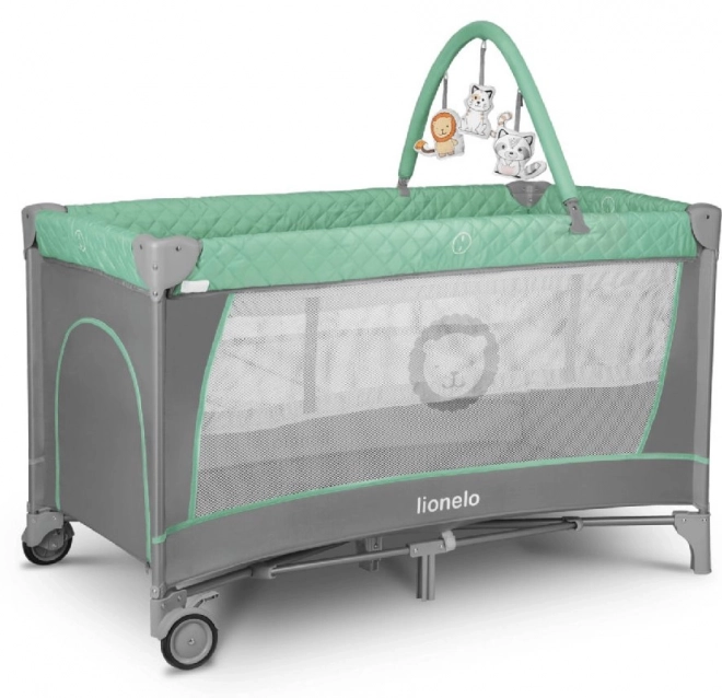 Cestige Babybett Flower 2-in-1 Grau Scandi – Türkis