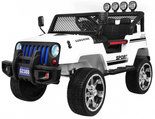 Geländewagen Raptor Drifter Weiß + Fernbedienung + 4x4 Antrieb + Stauraum + Langsamer Start + MP3 LED