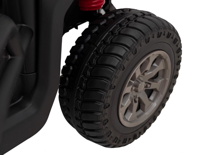 Kinderauto Pick-Up Speed 900 Blau + Allradantrieb + bewegliche Schaufel + Gepäckträger + Fernbedienung + Schaufel + LED Audio