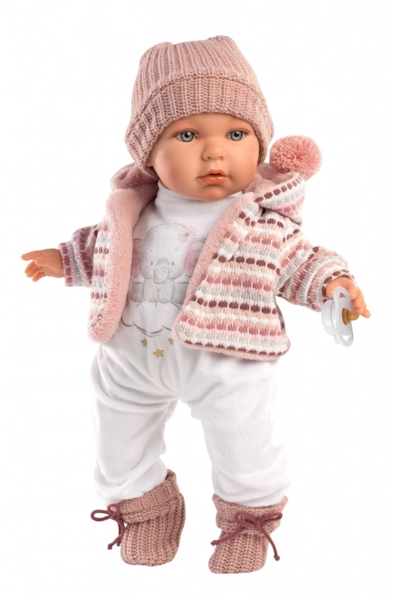 Llorens Baby Julia - Realistische Puppe mit Geräuschen und Weichem Stoffkörper - 42 cm