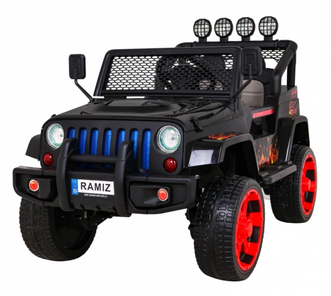 Geländewagen Raptor Drifter Flames + Fernbedienung + Antrieb 4x4 + Stauraum + Langsamer Start + MP3 LED