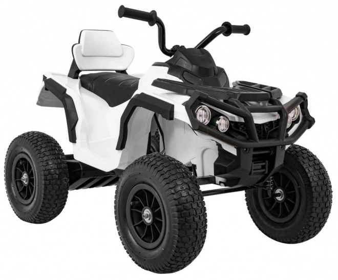 Kinderbatterie ATV Air Quad Weiß + aufblasbare Räder + Radio MP3 + kostenloser Start