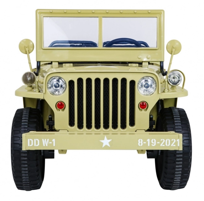 Retro-Militärfahrzeug für Kinder mit 4x4-Antrieb, Platz für 3 und EVA-Reifen