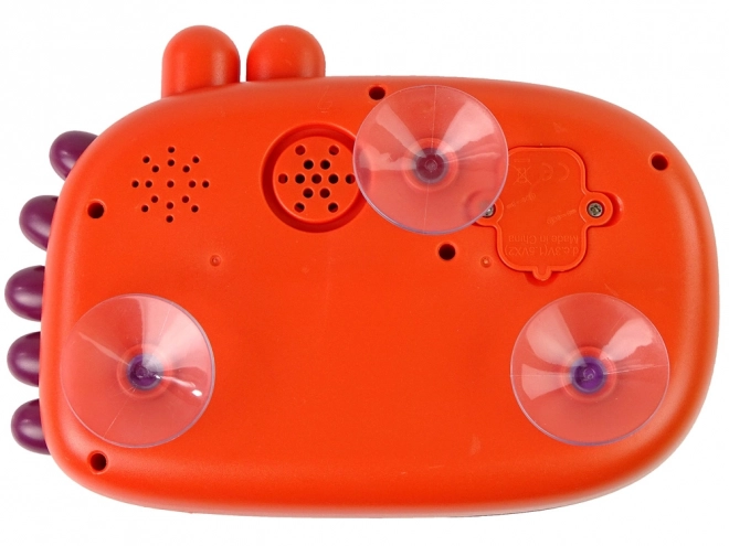 Badspielzeug für Kinder Dino - roter Blasengenerator mit Batterie