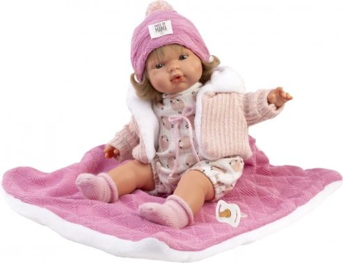 Llorens Lola realistische Puppe mit Geräuschen und weichem Stoffkörper 38 cm