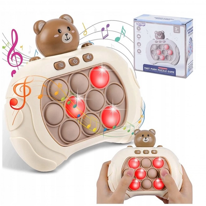 Interaktive antistressgeschicklichkeitsspiel Pop It Bär
