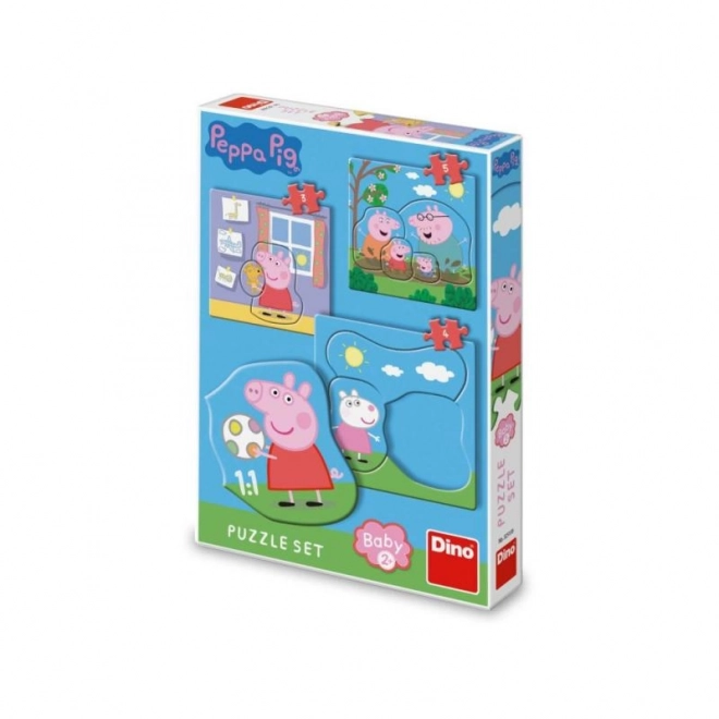 Baby-Puzzle Peppa Wutz und Familie 3 in 1