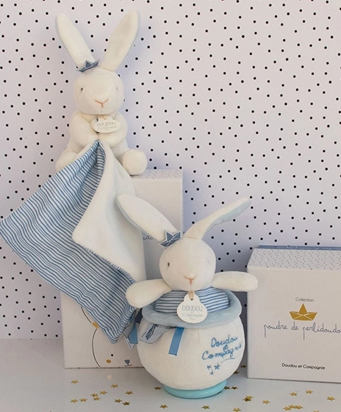 Geschenkset Seemann Hase mit Schmusetuch 10 cm