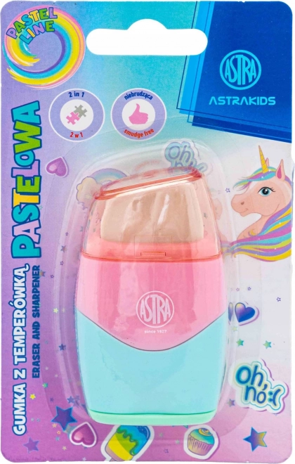 Pastell-Anspitzer mit Radiergummi 2-in-1 ASTRA