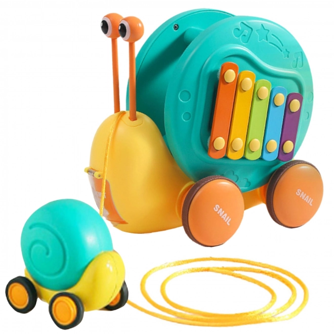 Woopie 4-in-1 Ziehspielzeug Schnecke mit Xylophon und Sensorik