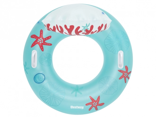 Bestway aufblasbarer Schwimmring mit Rückenlehne Korallenriff Design