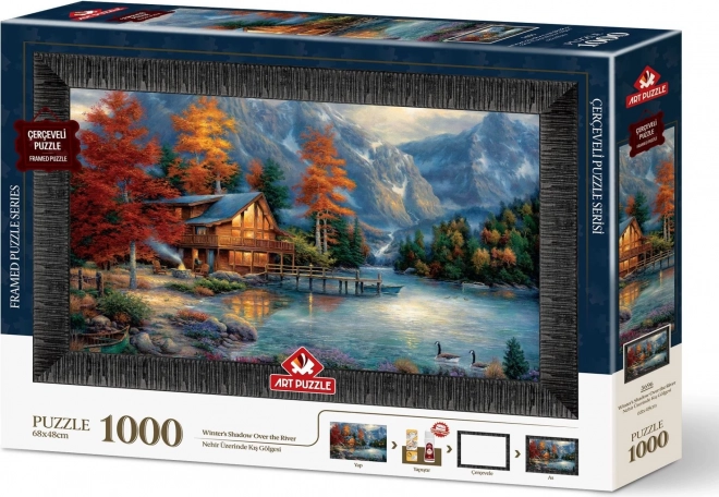 ART PUZZLE Puzzle mit Rahmen und Kleber 3in1 1000 Teile – Schatten über dem Fluss