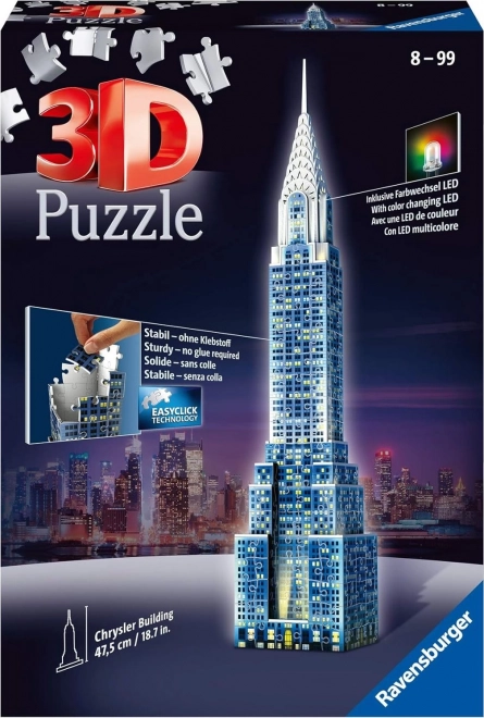 Ravensburger 3D Puzzle Leuchtende Chrysler Building Nachtedition