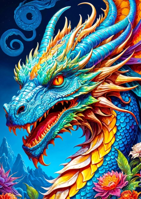 Enjoy Puzzle Blauer Drache 1000 Teile