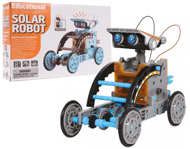 Solarfahrzeug-Bausatz 12 in 1 Orange – blau