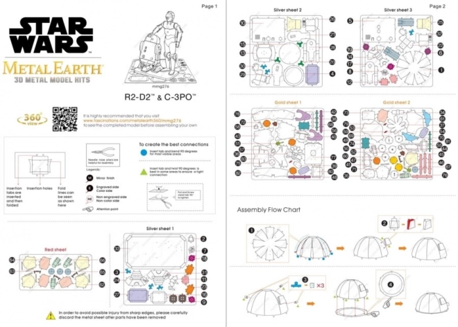 Metal Earth 3D Puzzle Star Wars: R2D2 und C-3PO Deluxe Set