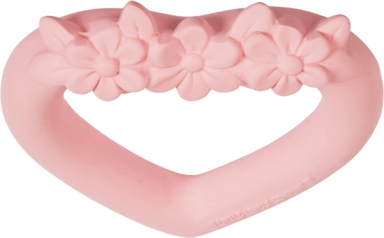 Beißring aus Naturkautschuk Rosa Herz