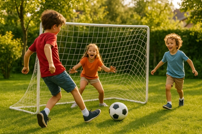 Zwei Fußballtore mit Fußballnetz 180x122cm ECOTOYS