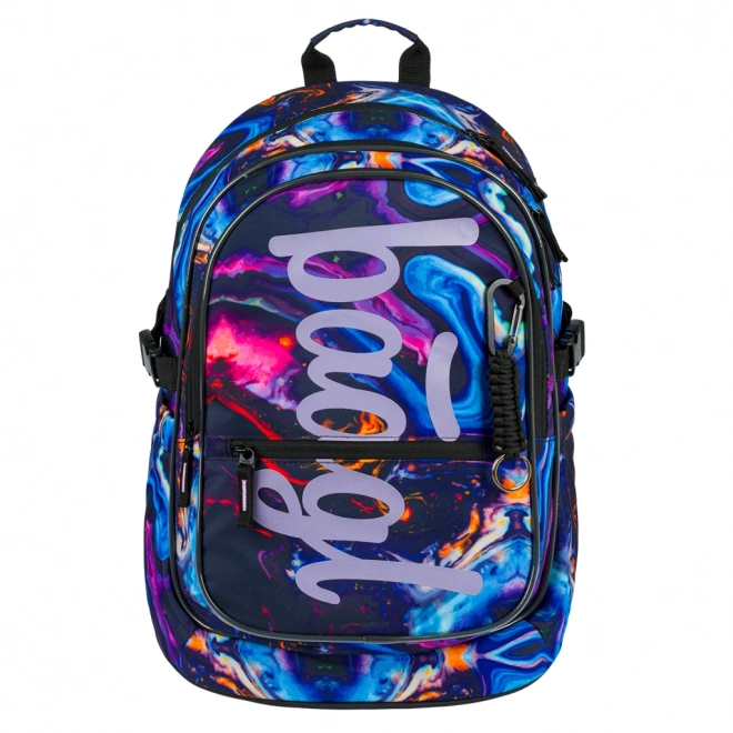BAAGL Core Marble Schultaschen-Set: Rucksack, Federmäppchen, Beutel