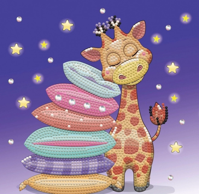 Mosaik mit Diamanten - Kissen mit Giraffe