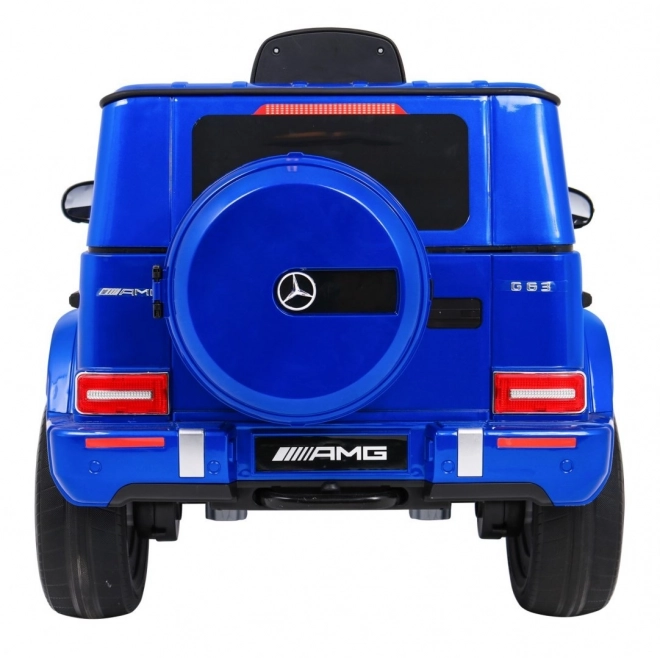 Mercedes AMG G63 für Kinder Blaue Farbe + Fernbedienung + MP3 LED + langsamer Start + EVA + Gurte