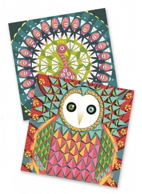 Mosaikbilder Pfau und Eule von Djeco