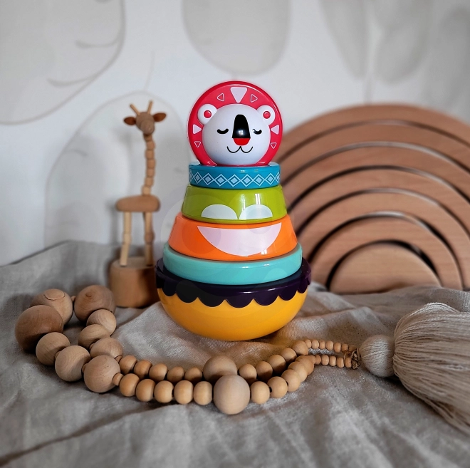 Woopie Baby Sensorisches Spiel Pyramidenstapel für Babys 6-teilig