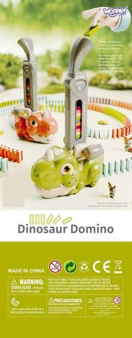 Elektrische Dino-Lokomotive mit Domino-Steinen von WOOPIE
