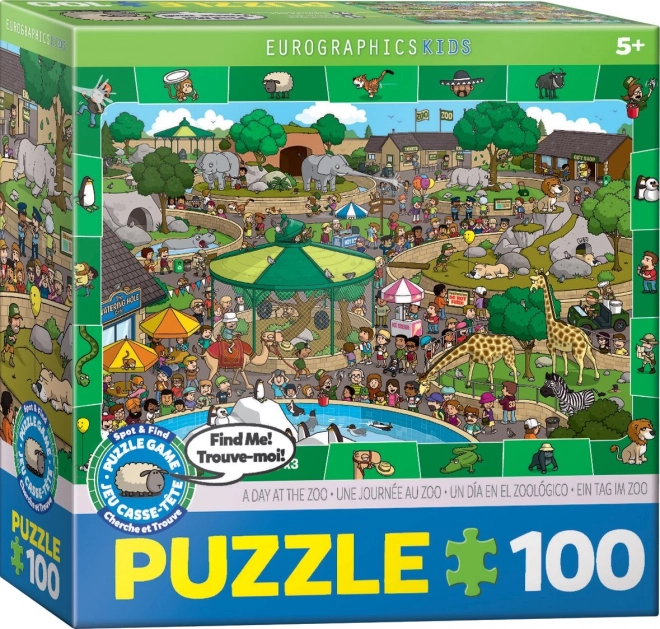 Eurographics Spot & Find Puzzle Ein Tag im Zoo 100 Teile