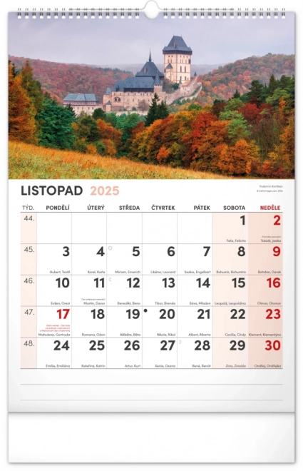 Notique Wandkalender Malerische Ecken von Tschechien 2025